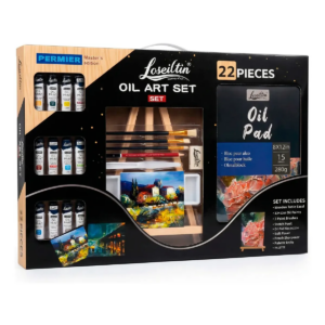 Set De Pintura Al Óleo Uffiziarts 22 Piezas Con Caballete