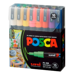 Marcadores Permanentes Posca PC-3M Punta Redonda 16 Colores