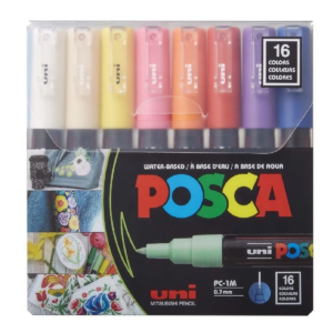 Posca Plumones Pc-1m 0.7 Mm Tonos Básicos 16 Piezas
