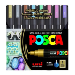 Marcadores Posca PC-5M Colores Metalicos set 8pzs