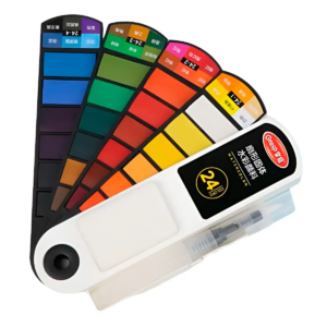 Uffiziarts Acuarela Plegable Portátil Abanico 24 Colores
