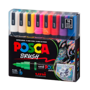Marcadores Pincel Posca PC-5BR Base Agua 16 Piezas