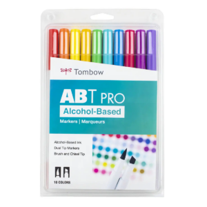Marcadores Tombow ABT Pro Base Alcohol 10 Colores Brillantes Doble Punta