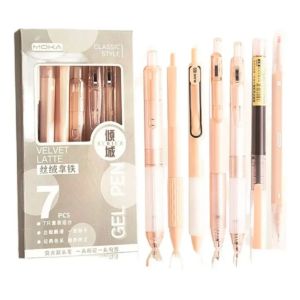 Set De Bolígrafo De Gel Tinta Negra Punta Fina 7 Pzas 5mm