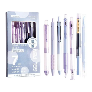Set De Bolígrafo De Gel Tinta Negra Punta Fina 7 Pzas 5mm