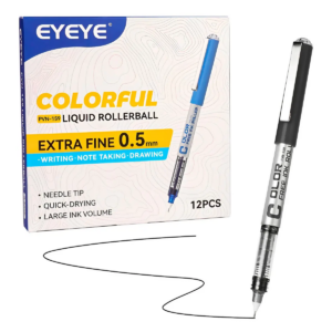 Bolígrafos Eyeye Negros Con Punta De Aguja 12 Pzs Pvn159.5 - Negro