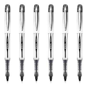 Bolígrafos de Gel Negros Eyeye de 0.7 mm, Punta Fina, Pack con 6 Unidades