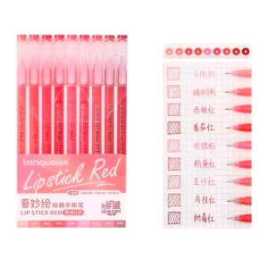 Bolígrafos Gel Fineliner Colores Variados 0.6 Mm (Lipstick Red)