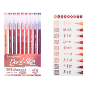 Bolígrafos Gel Fineliner Colores Variados 0.6 Mm (Dark Skin)