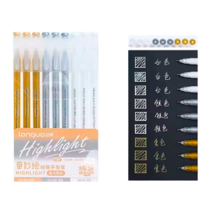Bolígrafos Gel Fineliner Colores Variados 0.6 Mm (Gold, Silver, White)