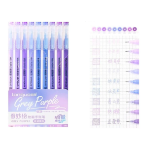 Bolígrafos Gel Fineliner Colores Variados 0.6 Mm (Grey Purple)