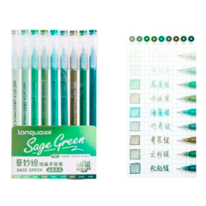 Bolígrafos Gel Fineliner Colores Variados 0.6 Mm (Sage Green)