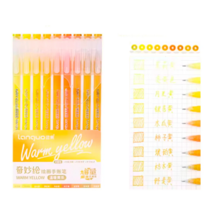 Bolígrafos Gel Fineliner Colores Variados 0.6 Mm (Warm Yellow)