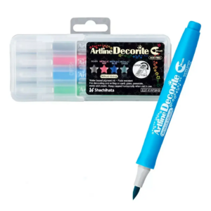 Marcadores Decorite Metálicos Artline con Punta Pincel