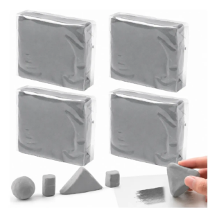 4pzs Goma Moldeable Borrador Para Arte Y Dibujo Con Estuche Grises